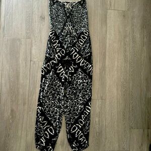 Free People Black and White Jumpsuit